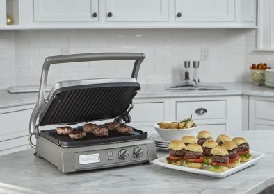 Deluxe Grill Pan 240 sq. in. Stainless Steel Indoor Grill with Lid - grey - Stainless steel