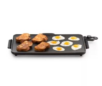 286 Square Inch Black Electric Fry Pan with Temperature Sensor - black - heavy cast aluminum