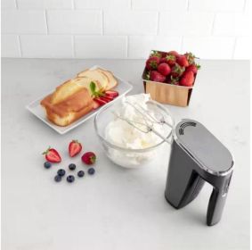 5-Speed Silver Rechargeable Cordless Hand Blender with Recipe and Instructions - silver - plastic