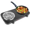 2000W Electric Double Burner Portable Coil Heating Hot Plate Stove Countertop RV Hotplate with Non Slip Rubber Feet 5 Temperature Adjustments - Black