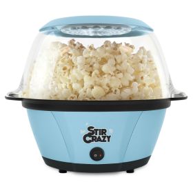 6QT. Blue Stirring Popcorn Machine With Serving Bowl - Blue