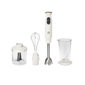 Beautiful Immersion Blender with 500ml Chopper and 700ml Measuring Cup White Icing by Drew Barrymore - Beautiful