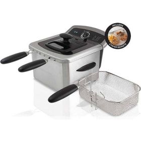 4L Deep Fryer, Stainless Steel, Electric - White