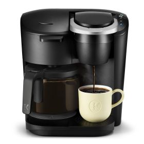 Black single serve and carafe coffee maker - black