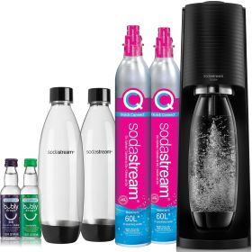 SodaStream Terra Sparkling Water Maker Bundle (Black), with CO2, DWS Bottles, and Bubly Drops Flavors - Bundle