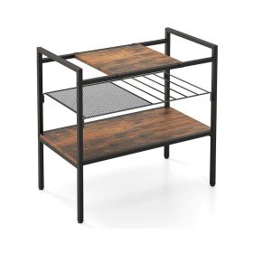 Freestanding Compact Shelving Unit Storage Shelves - Brown A - Storage Shelf