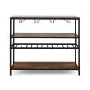 Freestanding Compact Shelving Unit Storage Shelves - Brown B - Storage Shelf