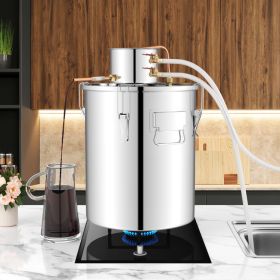 5 Gal/10 Gal 40 L Water Juicer Maker with 2 Stainless Steel Pots - Silver