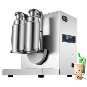 110V Electric Milk Tea Shaker Machine,120W Stainless Steel Double-Cup Shaker Machine, Silver - Silver