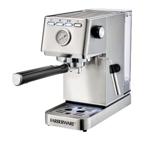 Espresso Machine, 15 Bar, Silver, Stainless Steel, Steam Wand - Silver