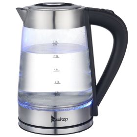 1500W 2.5L Electric Kettle with Blue Glass - As Pictures