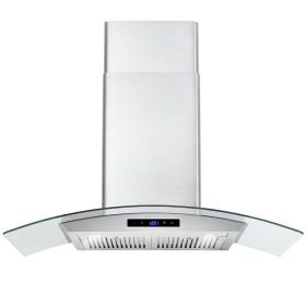 30 inch Wall Mounted Range Hood 700CFM Tempered Glass Touch Panel Control Vented LEDs - Touch Control