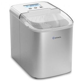 26 lbs Countertop LCD Display Ice Maker with Ice Scoop - sliver