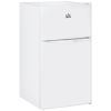 HOMCOM Double Door Mini Fridge with Freezer, 3.2 Cu.Ft Compact Refrigerator with Adjustable Shelf, Adjustable Thermostat and Reversible Door for Bedro