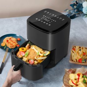 Air Fryer Oven 4 Qt, Space-saving & Low-noise, Nonstick and Dishwasher Safe Basket, 8 In-App Recipes, Gray - as Pic