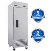 ORIKOOL 27" Commercial Refrigerator 23 Cu.ft with 1 Solid Door Reach-In Refrigerators Stainless Steel ETL Approved Upright Fridge Storage - as Pic