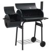 Classic Charcoal BBQ Offset Smoker - Black