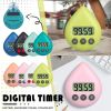 LED Counter Display Alarm Clock Manual Electronic Countdown Sports Sucker Digital Timer Kitchen Cooking Shower Study Stopwatch - A