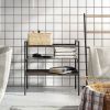 Freestanding Compact Shelving Unit Storage Shelves - Brown A - Storage Shelf