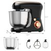 Stand Kitchen Food Mixer 5.3 Qt 6 Speed With Dough Hook Beater - Black - Stand Mixer