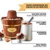 4 Quart Electric Wood Bucket Ice Cream Maker with Carry Handle - 4 Qt