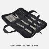 3 PCS Stainless Steel BBQ Grill Utensils Set - Silver