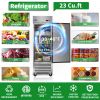 ORIKOOL 27" Commercial Refrigerator 23 Cu.ft with 1 Solid Door Reach-In Refrigerators Stainless Steel ETL Approved Upright Fridge Storage - as Pic