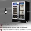 Wine Cooler Refrigerator - Dual Zone Built-in or Freestanding Fridge with Stainless Steel Tempered Glass Door and Temperature Memory Function - 24 inc