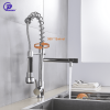 Kitchen Faucet Swivel Single Handle Sink Pull down Sprayer Mixer Tap - Silver