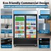 ORIKOOL Glass Door Merchandiser Refrigerator 44.7 Cu.ft Swing Door Commercial Display Refrigerators Merchandising Refrigeration with LED Top Panel - a