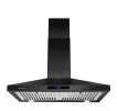 30 Inch Wall Mount Kitchen Hood 350 CFM Range Hood Stove Vented Hood Exhaust Fan - black