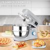 Smart Household 660W Stand Mixer 6-Speed Tilt-Head Dough Mixer W/ 3 Attachments - Grey - 7.4 Qt / 7 L