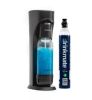 Matte Black Sparkling Water and Sparkling Water Machine with 60L CO2 Cartridge and 1L Reusable Bottle - black - plastic