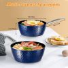 Induction Saucepan with Lid; 18cm/ 1.5L Milk Pan Non Stick Saucepan; Aluminum Ceramic Coating Cooking Pot - PFOA Free with Stainless Steel Handle; Sui