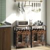 Household Simply Industrial Style Liquor Cabinet with Wine Rack - Rustic Brown - Style B