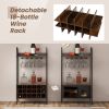 Household Simply Industrial Style Liquor Cabinet with Wine Rack - Rustic Brown - Style A