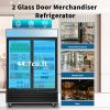 ORIKOOL Glass Door Merchandiser Refrigerator 44.7 Cu.ft Swing Door Commercial Display Refrigerators Merchandising Refrigeration with LED Top Panel - a