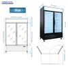 ORIKOOL Glass Door Merchandiser Refrigerator 44.7 Cu.ft Swing Door Commercial Display Refrigerators Merchandising Refrigeration with LED Top Panel - a