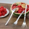 1pc 2 In 1 Watermelon Slicer With Fork Durable Watermelon Cutter Stainless Steel Watermelon Cutting Ruler For Fruit Plate - 1pc