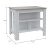 Calgary 2 Piece Kitchen Set, Kitchen Island + Pantry Cabinet , White /Light Gray - White /Light Gray