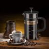 French Press Coffee Maker - 4 Level Filtration System - 304 Grade Stainless Steel - Heat Resistant Borosilicate Glass, 34 Oz, 8 Cup, Black - 23.99