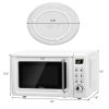 700W Retro Countertop Microwave Oven with 5 Micro Power and Auto Cooking Function - white