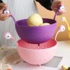 1pc Kitchen Strainer - Big-Eyed Monster Design BPA-Free Food Strainer For Fruits And Pasta - Fun And Safe - Purple