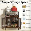 Household Simply Industrial Style Liquor Cabinet with Wine Rack - Rustic Brown - Style B