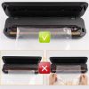 Food Vacuum Sealer Machine with 2 Rolls Food Vacuum Sealer Bags;   Food Storage Saver Dry & Moist Food Modes;  Led Indicator Lights;  Easy to Clean;