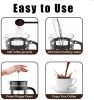 French Press Coffee Maker - 4 Level Filtration System - 304 Grade Stainless Steel - Heat Resistant Borosilicate Glass, 34 Oz, 8 Cup, Black - 23.99