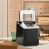 26lbs/24h Portable Countertop Ice Maker Machine with Scoop - black