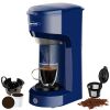 Automatic Blue 14 Oz One Cup Small Coffee Makers Single Serve For K Cup Pod Ground Coffee - as Pic