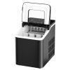 26lbs/24h Portable Countertop Ice Maker Machine with Scoop - black