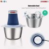 5 Core Food Processor 300W Motor, Electric Chopper Heavy Duty Meat Grinder 12 Cup 4 Titanium Blades, 2L Stainless Steel Bowl With 2 Speed for Vegetabl